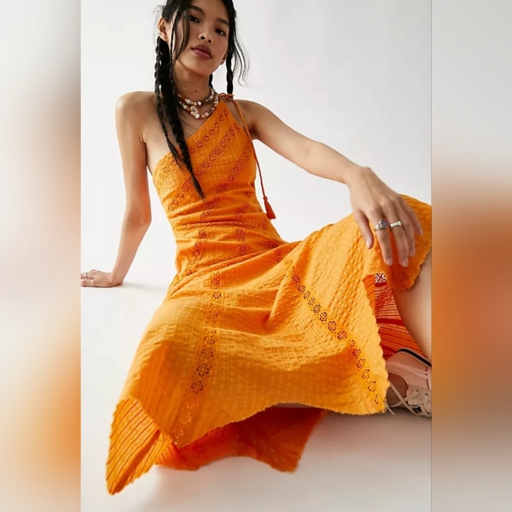Free People Bella One Shoulder Maxi Dress🍊